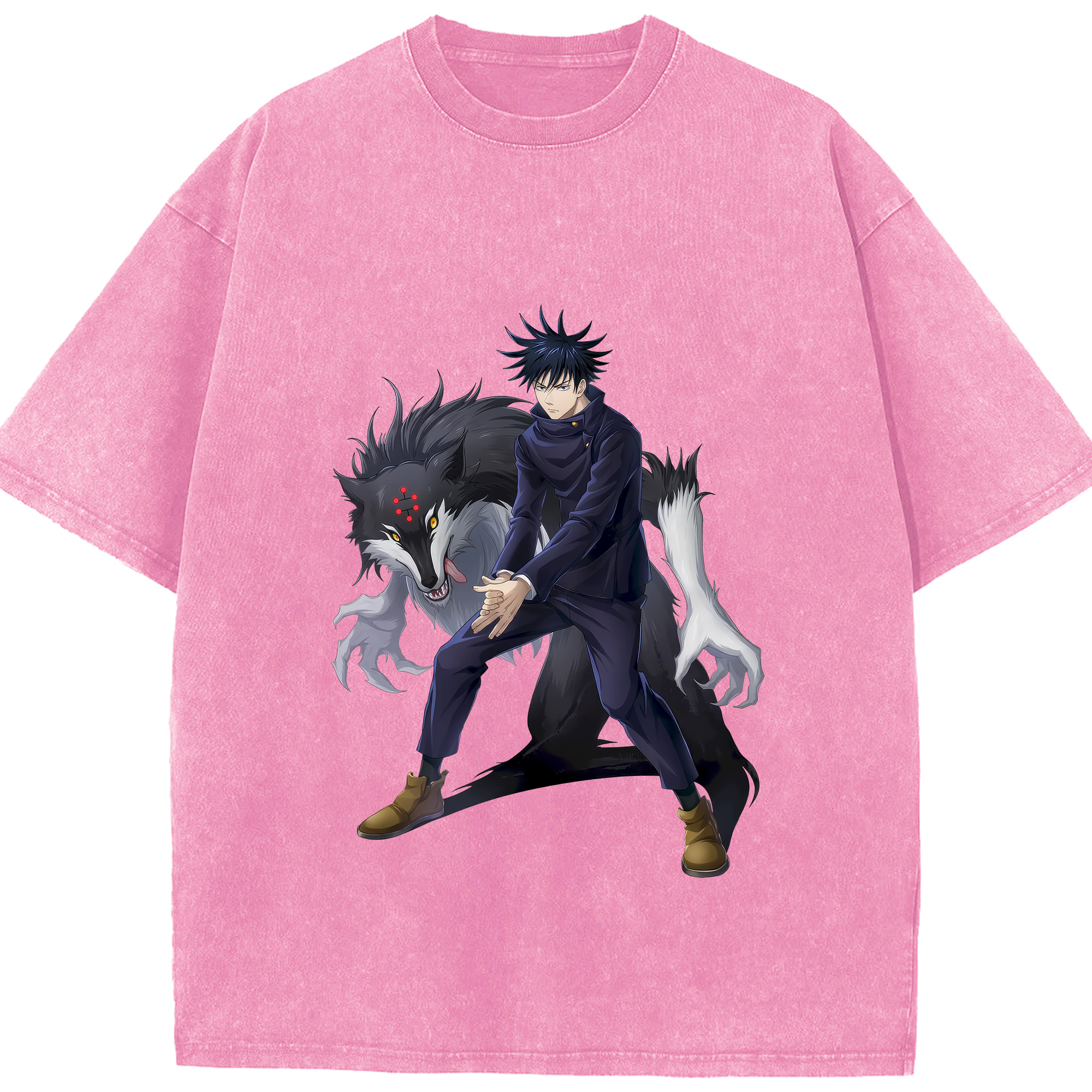 （画像用） 呪術廻戦 Jujutsu Kaisen 綿100% ヴィンテージ風 半袖Tシャツ（フロントプリント）